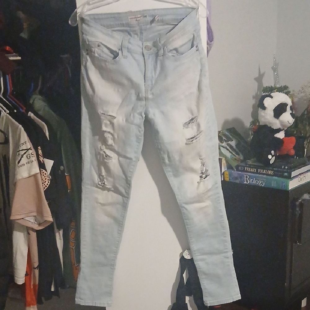 YMI Light Blue Ripped Skinny Jeans